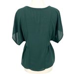 Haute society Flutter Sleeve Blouse Dark Green Short Sleeve Size Small Photo 4