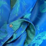 THEIA Floral Jacquard Sleeveless Pleated Dress in Blue Green Size 8‎ Photo 10