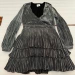 Claudie Pierlot Short Silver Pleated Dress Size 8 Photo 2