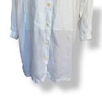 Vintage Linda Allard Ellen Tracy White Linen Tunic Button Photo 2