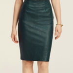 Ann Taylor  Emerald Faux Leather Skirt  Photo 0