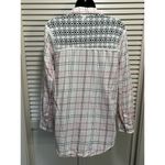 Bethany Mota  Pink/White Plaid Crochet Long Sleeve Shirt Button Up Size‎ M Photo 4