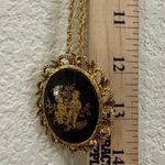 Vintage Unsigned Victorian Revival Cherubs Gemini Zodiac Cameo Pendant Necklace Gold Photo 11