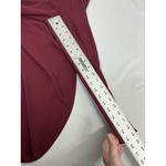 Pleione Womans  Long Sleeve Pullover Blouse XL Maroon V Neck 1/4 Button Up Photo 6