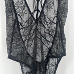 Victoria's Secret  Bodysuit Size Small Lace Lingerie Black Plunge Sexy Strappy Photo 5