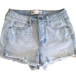 RSQ  Vintage High Rise Light Wash Blue Denim Jean Shorts Raw Hem Size 25 / 1 Photo 12