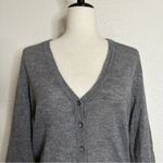 J.Crew Mercantile Alpaca Blend Gray Lace Trim Cuffs Cardigan, Sz Small Photo 2