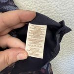 Free People Dress Womens Small Navy Blue Floral Boho Mini Ruched Tie Back Short Photo 3