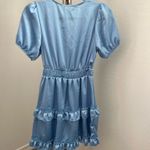 Altar'd State  Juliana Smocked Satin Dress Chambray Photo 8