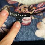 Pink Clover  Size Small Maples Open Front Floral Kimono Cardigan Navy Blue Swim Photo 3
