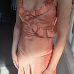 Musera Peach Satin Dress Orange Photo 1