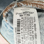 ZARA  Denim High Rise Jean Shorts Sz 10 Light Blue Distressed HIPPIE Festival NEW Photo 7