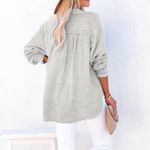 NWT ~ Women's Boho Light Gray Gauze Oversized Bohemian Blouse Top ~ MEDIUM Photo 2