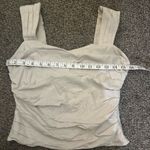 ZARA Elegant Cream Sweetheart Ruched Cotton Top Photo 3