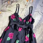 Betsey Johnson Black And Pink Floral Rose Print Slip Dress Photo 1