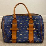 Moda Anastasia NFL Chargers Logo Blue With Brown Leather Annabella Satchel Photo 14