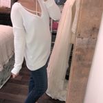 Cherish  white waffle knit top size medium Photo 2