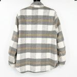 BLANK NYC  Womens Plaid Brushed Neutral Wood Blend Shirt Jacket‎ Shacket Size M Photo 6