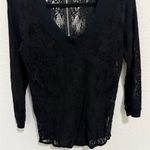 The Kooples Stretch Black Lace Sheer Scoop Neck 3/4 Sleeve Top Size S Small Photo 4