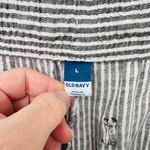Old Navy  Beachy Lightweight Wide Leg‎ Linen Pants Womens Large Gray White Stripe Photo 8