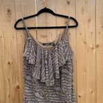 Ladies Essentials by Milano Maxi Dress Cheetah Print Ruffle Size‎ 14 Y2k Long Brown Photo 3