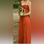 Azazie  Eve Rust Red Sweetheart A Line Prom Dress Evening Gown Satin Feminine Photo 13