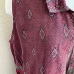 John Mark Boho Southwestern Sleeveless Cardigan Fringe Vest Burgundy large Photo 10