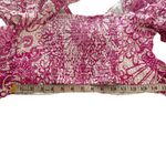 Anthropologie Maeve by Tie-Back Printed Crop Top Nuuly Pink White Puff Sleeve Sm Photo 12