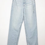American Eagle  Highest Rise Baggy Straight Jeans 8 Extra Long Light NWT Photo 0