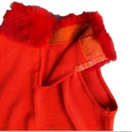 Bette Paige Fur Trim Sleeveless Sweater​ Red Size L Photo 4