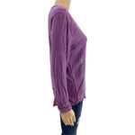 Sonoma (M) Purple Floral Embroidered Roll-Tab Sleeve Henley Tee Shirt Photo 4
