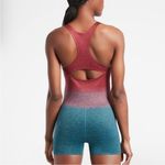 Athleta NEW  Women Ombre Red Blue Multi Seamless Workout Relay Bodysuit, Size XS Photo 1