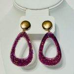Ava and Aiden H Goldtone Sparkly Purple Teardrop earrings Gold Photo 3