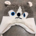 Leader LOGA Original Vintage Wolf Beanie Hat Y2K White Grey Brown Unisex Large Photo 1
