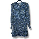Veronica Beard NWOT Saera Blue Multi Floral Smocked Crepe Mini Dress Size 0 Photo 1