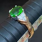 Vintage Emerald Green Birthstone Cubic Zirconia CZ Stone Gold Photo 13