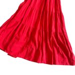 Jason Wu Red Sleeveless Tiered Maxi Dress Linen Blend Party Size Small Women's Photo 6