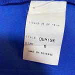 Vintage 90s Halter Neck Lace Up Bodice Mini Dress Satin Royal Blue NEW Womens 4 Photo 13