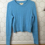 Jessica Simpson  Blue Cable Knit Cropped Sweater - Size - Small Photo 0