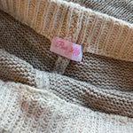 Pink Lily  Striped Knit Beige Sweater Shorts Set M Photo 5