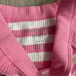 American Eagle NWOT Pink White Striped Ribbed Cropped Tank Top Size Small Photo 1