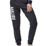 John Galt  Malibu Jogger Pants Mid-Rise Elastic Waist Tapered Leg Pockets Black Photo 0