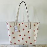 Coach Chalk Multi Poppy Floral City Tote Bag Photo 5