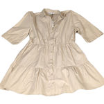 Stradivarius  cream button down dress size large Photo 0