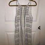 Vince Camuto Gray Jacquard Stripe Cinched Drop Waist Dress Photo 5