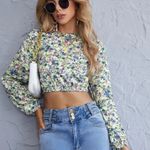SheIn Floral Strappy Back Crop Top Photo 1