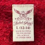 Faded Glory  Fuzzy Crewneck Sweater Red/Metallic-Large Photo 3