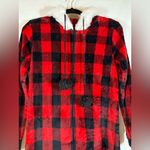 secret treasures  One Piece Hooded Lounge Wear Holiday Pajamas Red & Black Sz XS Photo 1