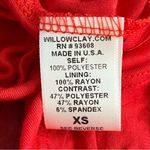 Willow & Clay  Red Crinkle Skirt Size XS Roll Down Waistband Stretch Photo 5