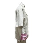 Roxy  x Kate Bosworth Women's M Floral Button-Up Shirt White Vintage Photo 2